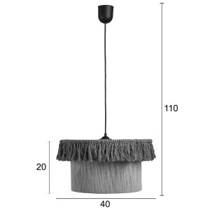 Φωτιστικό μονόφωτο BOHO από σχοινί καφέ/μελί Ε27 Φ40