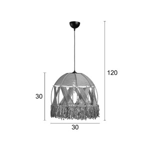 Φωτιστικό μονόφωτο από σχοινί natural Ε27 Φ30