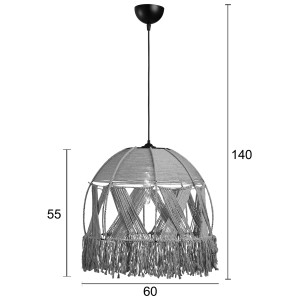 Φωτιστικό μονόφωτο από σχοινί natural Ε27 Φ60