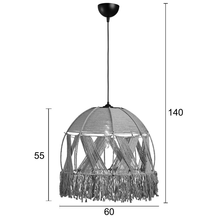 Φωτιστικό μονόφωτο από σχοινί natural Ε27 Φ60
