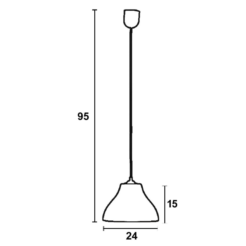 Φωτιστικό μονόφωτο γυαλί καφέ/μελί Ε27 Φ24