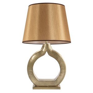 Επιτραπέζια Λάμπα με Χρυσή Βάση και Αμπαζούρ 1ΧΕ27