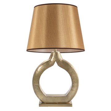 Επιτραπέζια Λάμπα με Χρυσή Βάση και Αμπαζούρ 1ΧΕ27