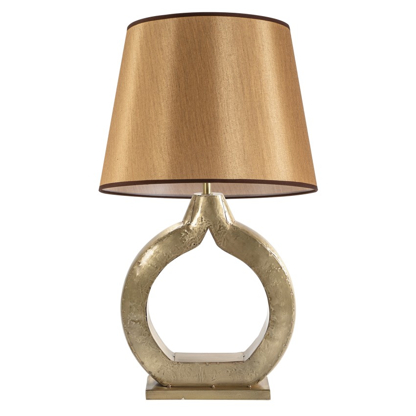 Επιτραπέζια Λάμπα με Χρυσή Βάση και Αμπαζούρ 1ΧΕ27