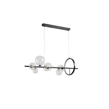 Glint® 2049-7 Ράγα Μαύρη με LED και Γ9 Γλόμπους Διαφανούς