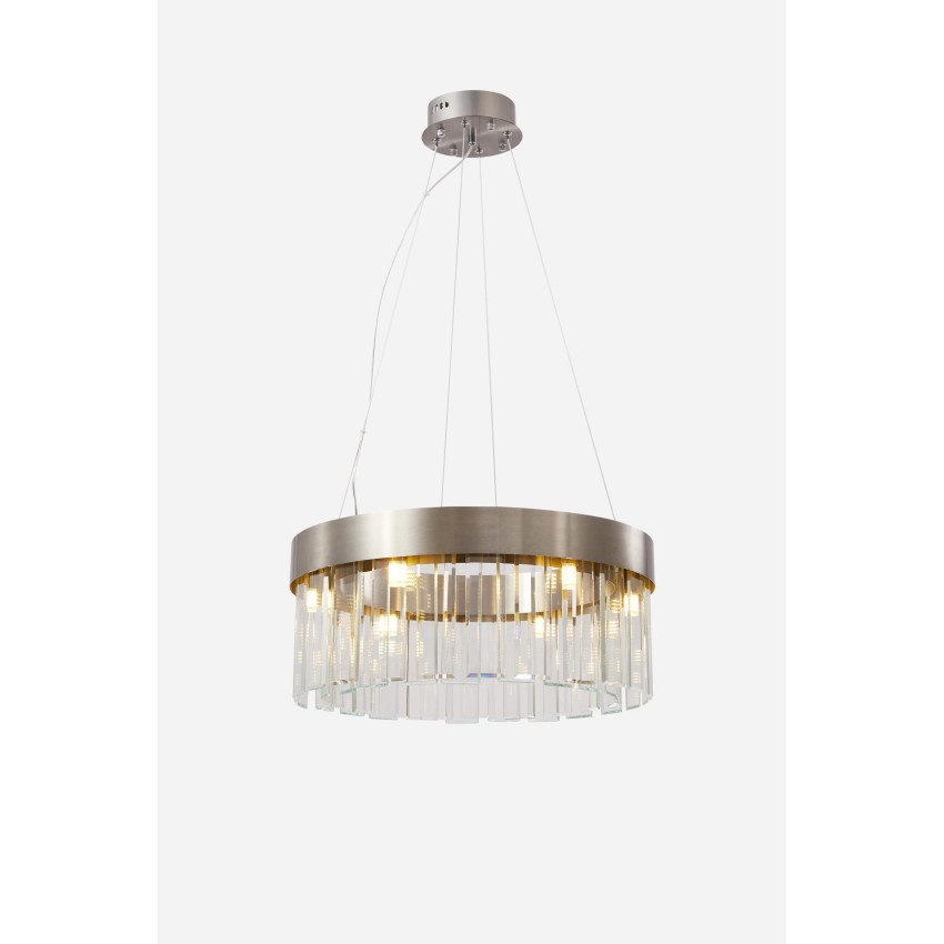 Glint® Κρεμαστό Κρυστάλλινο Πολύφωτο Φωτιστικό Νικελίου 1/Φ 6ΧG9