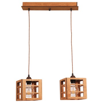 Glint® 372-2 Κρεμαστό Φωτιστικό Ξύλινος Κύβος σε Καφέ Χρώμα – 2xE27 Glint® 372-2 Κρεμαστό Φωτιστικό Ξύλινος Κύβος σε Καφέ Χρώμα – 2xE27