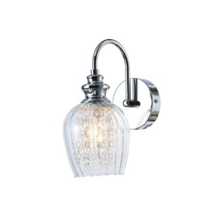 Απλίκα Νικέλ με Διαφανές Γυαλί και Κρύσταλλα 1x E-14