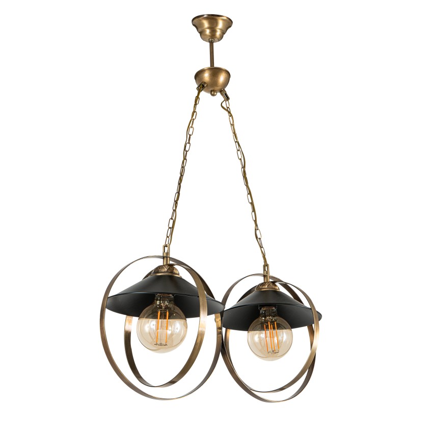 PDT 2062-2 ΚΡΕΜ. 2/Φ  ΔΥΟ ΜΕΤΑΛΛΙΚΟΙ ΚΥΚΛΟΙ ΣΥΝΔΥΑΣΜΟΣ ΜΕ ΚΑΜΠΑΝΑ  Ε 27