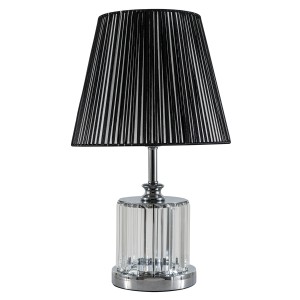 TLC 6836 SL ΕΠΙΤΡΑΠΕΖΙΑ ΛΑΜΠΑ ΔΙΑΦ. ΚΡΥΣΤ. ΜΕ ΠΛΙΣΕ ΜΑΥΡΟ ΚΑΠΕΛΟ 1ΧΕ27