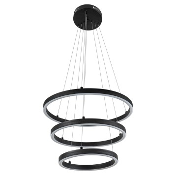 Κρεμαστό Φωτιστικό Οροφής LED 60W 3600lm 4000K με 3 Κύκλους Μαύρο Ματ