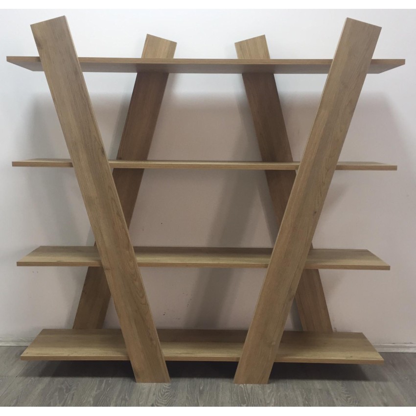 Ραφιέρα με Σχήμα Χιαστή σε Καρυδί