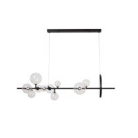 Glint® 2049-10 Ράγα Μαύρη με LED και G9 Γλόμπους Διαφανούς