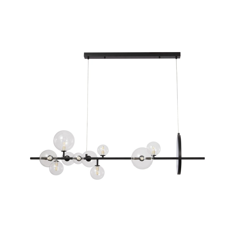 Glint® 2049-10 Ράγα Μαύρη με LED και G9 Γλόμπους Διαφανούς