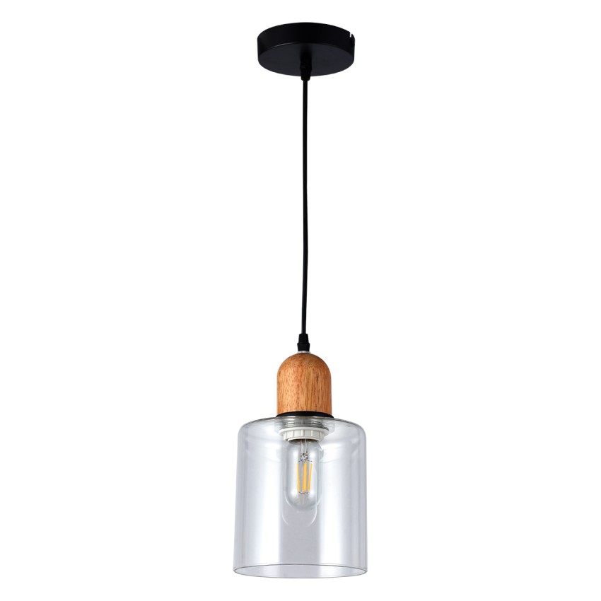 Glint® 118 1/Φ ΚΥΛΙΝΔΡΟΣ ΔΙΑΦΑΝΟ ΓΥΑΛΙ ΜΕ ΞΥΛΟ ΛΕΠΤΟΜΕΡΕΙΑ Ε 27