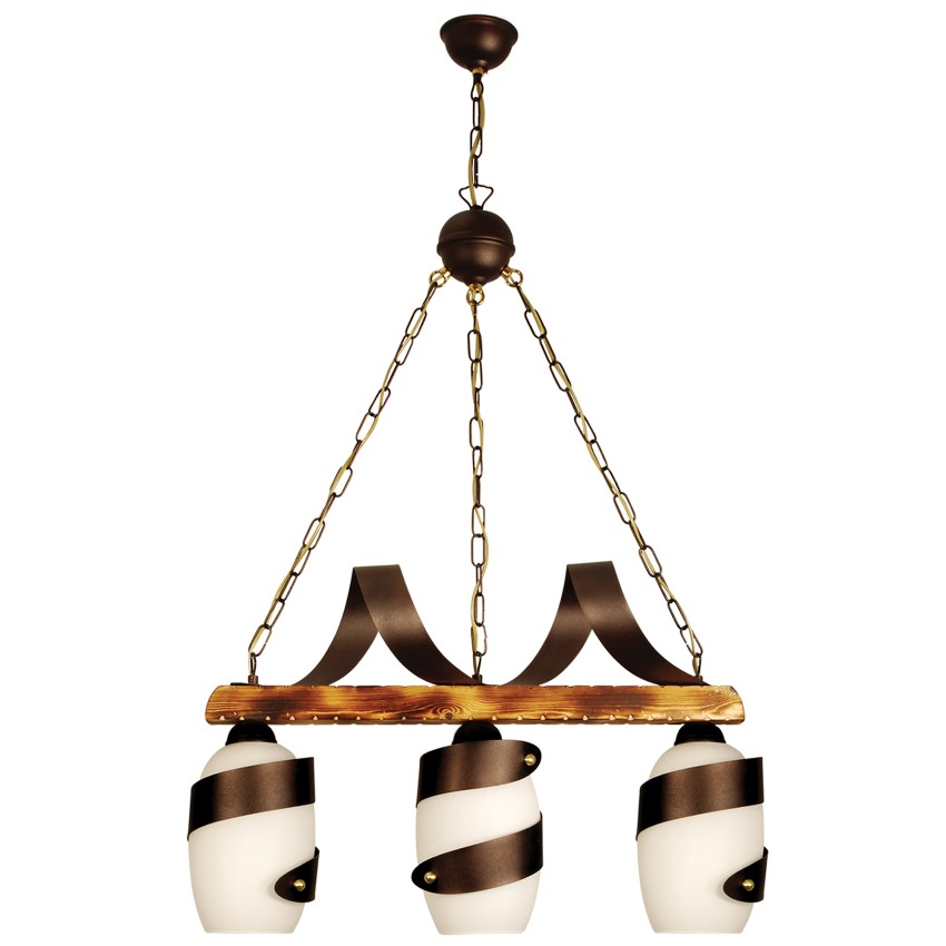 Glint®133-3  WH 3/Φ ΡΑΓΑ ΞΥΛΙΝΗ ΣΚΟΥΡΙΑ ΛΕΥΚΟ 3ΧΕ27