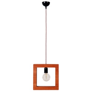 Glint® Κρεμαστό Φωτιστικά Τετράγωνο Ξύλο 1/Φ 1xE27