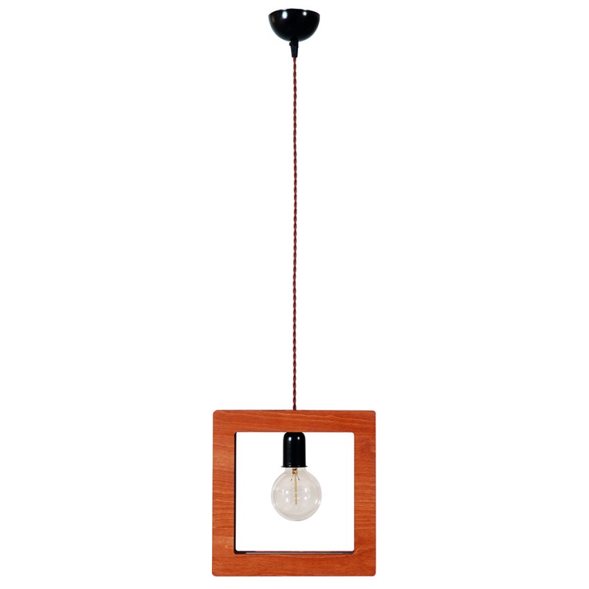 Glint® Κρεμαστό Φωτιστικά Τετράγωνο Ξύλο 1/Φ 1xE27