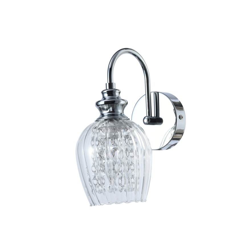 Απλίκα Νικέλ με Διαφανές Γυαλί και Κρύσταλλα 1x E-14