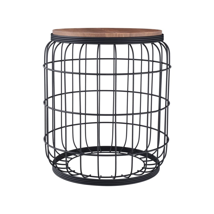 TBH-07 ΤΡΑΠΕΖΑΚΙ ΜΑΥΡΟ ΚΙΟΥΡΤΟΣ ΠΛΕΓΜΑ ΜΕ ΞΥΛΟ