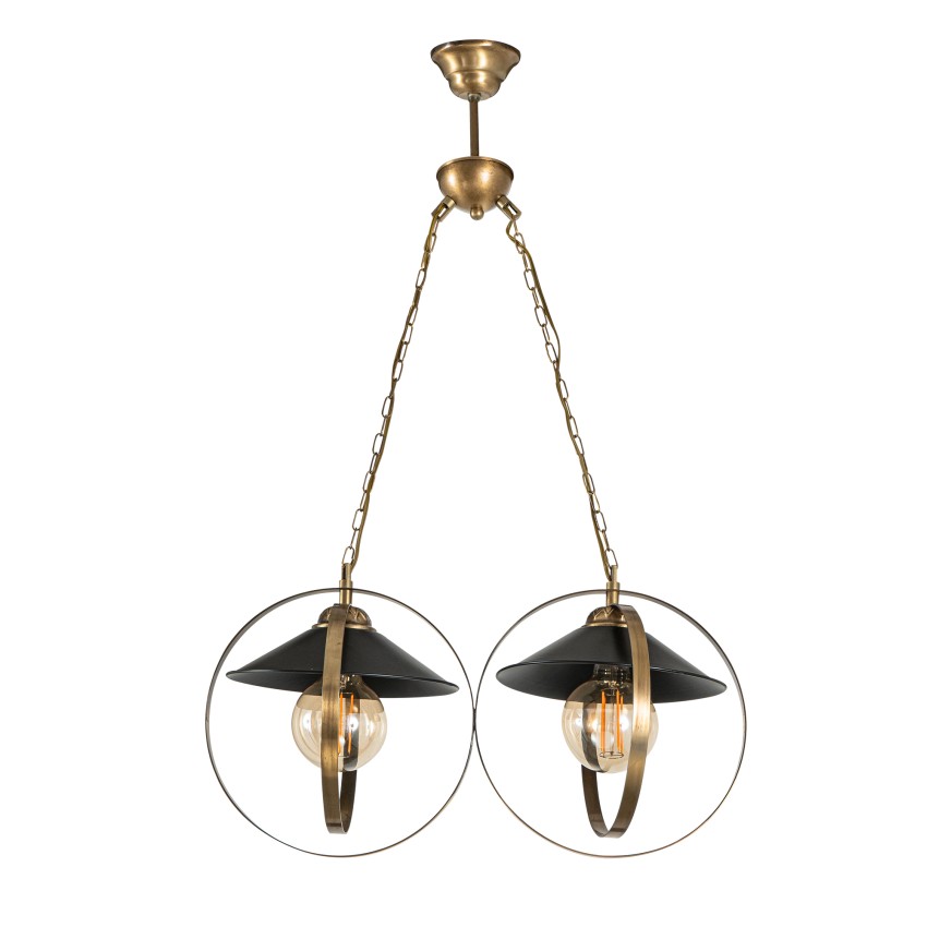 PDT 2062-2 ΚΡΕΜ. 2/Φ  ΔΥΟ ΜΕΤΑΛΛΙΚΟΙ ΚΥΚΛΟΙ ΣΥΝΔΥΑΣΜΟΣ ΜΕ ΚΑΜΠΑΝΑ  Ε 27