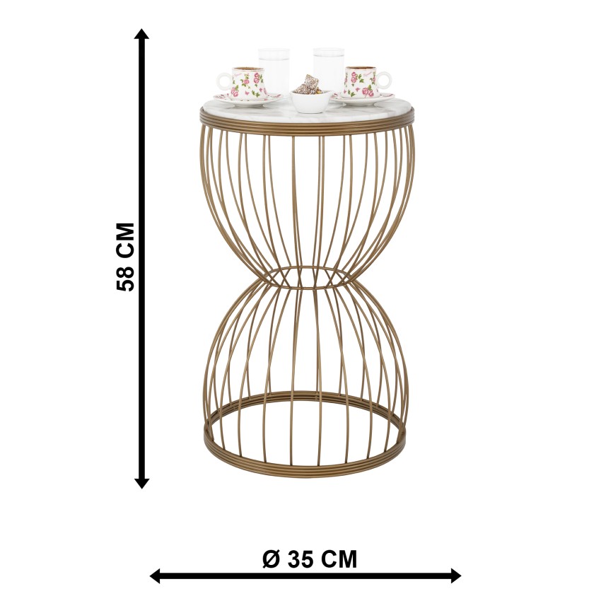 TBH-01 AB ΤΡΑΠΕΖΑΚΙ ΟΞΥΝΤΕ ΗΜΙΚΥΚΛΙΟ ΠΛΕΓΜΑ ΣΧΕΔΙΟ ΜΑΡΜΑΡΟ