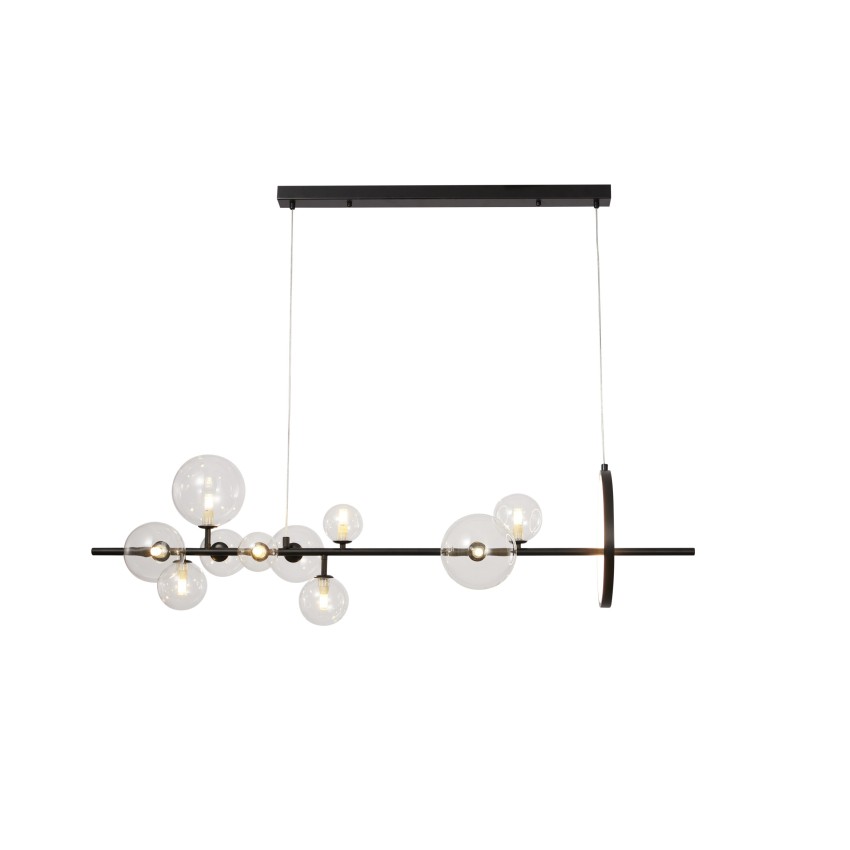 Glint® 2049-10 Ράγα Μαύρη με LED και G9 Γλόμπους Διαφανούς