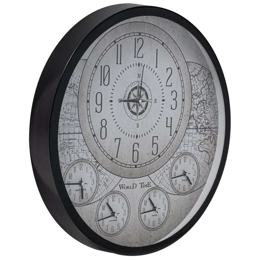 Διακοσμητικό Ρολόι Τοίχου Χάρτης Με Φόντο Μπεζ 4+1 60cm
