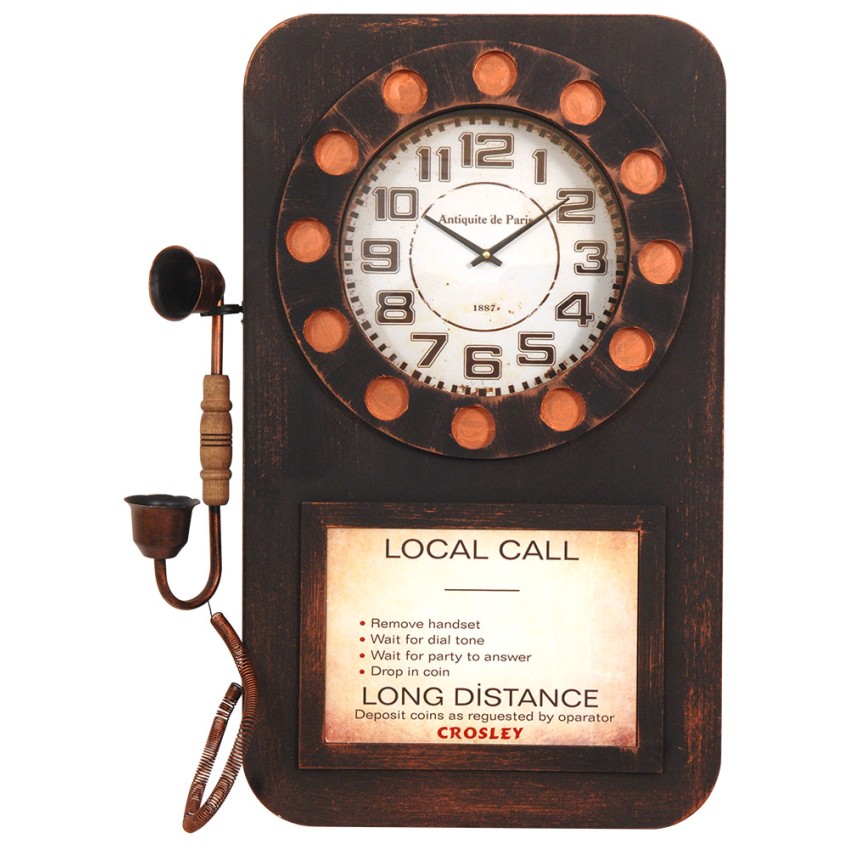 Ρολόι Καφέ Τηλεφωνικός Θάλαμος - Antiquite de Paris 1887 40x6x68 Ρολόι Καφέ Τηλεφωνικός Θάλαμος - Antiquite de Paris 1887 40x6x68