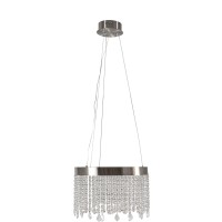 Glint® Πολυέλαιος LED Νίκελ Ματ με Ανισόπεδα Κρύσταλλα Λεπτά 50W 3750Lm 4000K Ø40x100cm
