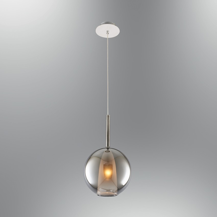 Glint® Κρεμαστό Φωτιστικό με Γυάλινη Μπάλα Χρωμίου – 1xE14