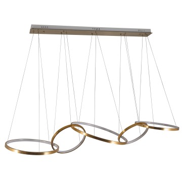 Glint® Gold Rail Κρεμαστό Φωτιστικό Οροφής Ράγας με 5 Ενωμένους Κύκλους LED 120W, 4000K, 7200Lm Χρυσό Ματ