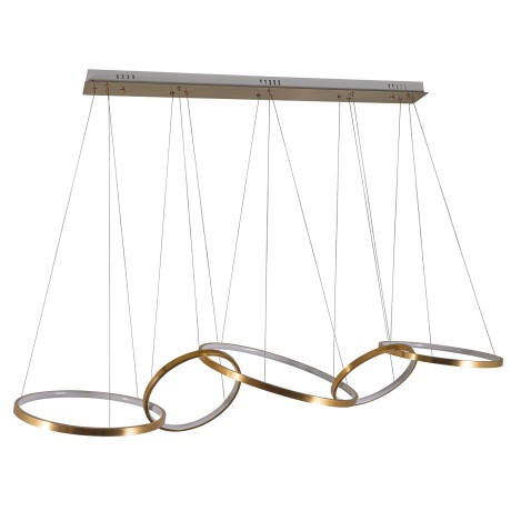 Glint® Gold Rail Κρεμαστό Φωτιστικό Οροφής Ράγας με 5 Ενωμένους Κύκλους LED 120W, 4000K, 7200Lm Χρυσό Ματ