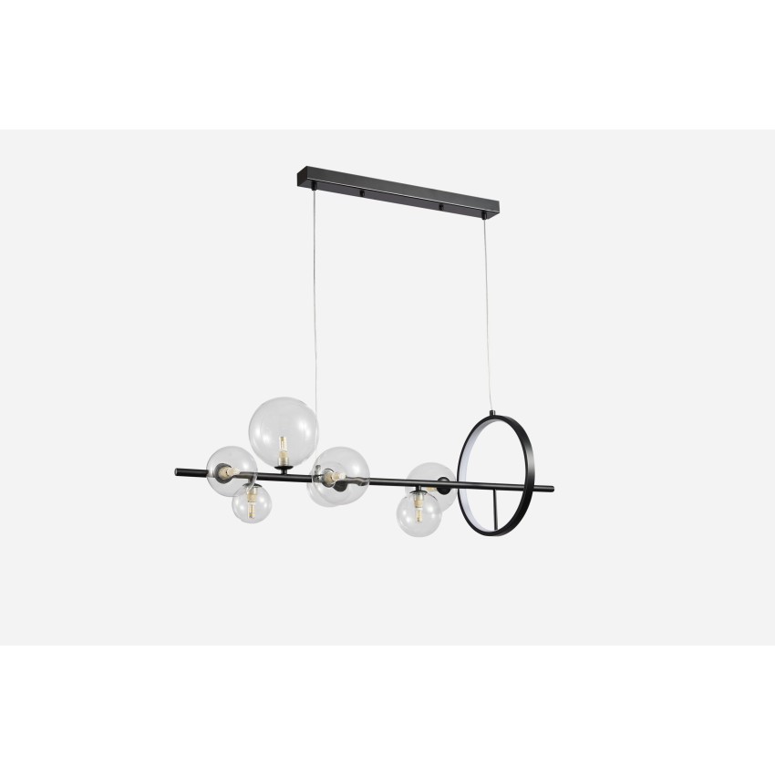 Glint® 2049-7 Ράγα Μαύρη με LED και Γ9 Γλόμπους Διαφανούς