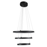 Κρεμαστό Φωτιστικό Οροφής LED 60W 3600lm 4000K με 3 Κύκλους Μαύρο Ματ