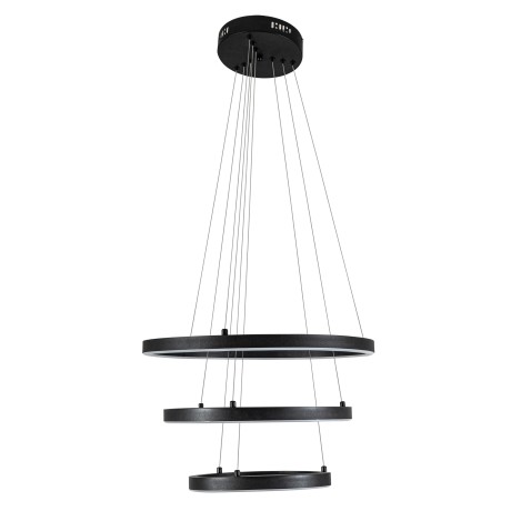 Κρεμαστό Φωτιστικό Οροφής LED 60W 3600lm 4000K με 3 Κύκλους Μαύρο Ματ