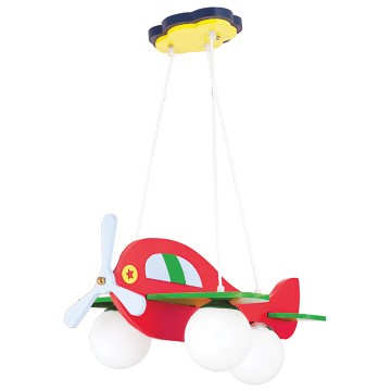 Glint® Παιδικό Φωτιστικό Οροφής Αεροπλανάκι Κόκκινο – 3xE27