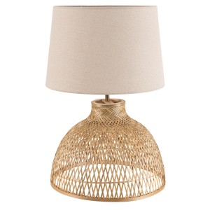 TLC 6827  ΕΠΙΤΡΑΠΕΖΙΑ ΛΑΜΠΑ ΜΠΑΜΠΟΥ ΦΥΣΙΚΟ ΜΕ ΑΡΑΙΗ ΠΛΕΞΗ ΑΜΠΑΖΟΥΡ ΜΠΕΖ 40ΕΚ 1ΧΕ27