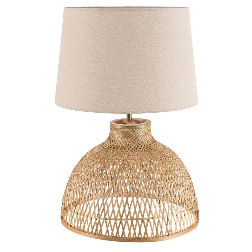 TLC 6827  ΕΠΙΤΡΑΠΕΖΙΑ ΛΑΜΠΑ ΜΠΑΜΠΟΥ ΦΥΣΙΚΟ ΜΕ ΑΡΑΙΗ ΠΛΕΞΗ ΑΜΠΑΖΟΥΡ ΜΠΕΖ 40ΕΚ 1ΧΕ27