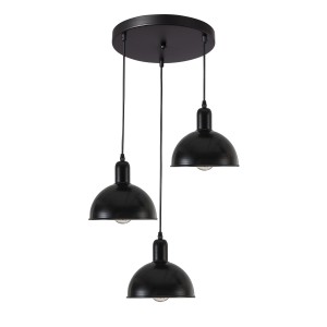 Glint®206-3 ΣΤΡΟΓΓΥΛΗ ΡΟΖΕΤΑ 3/Φ ΜΕ ΚΑΜΠΑΝΕΣ ΜΑΥΡΕΣ ΑΝΙΣΟΠΕΔΕΣ 3ΧΕ27