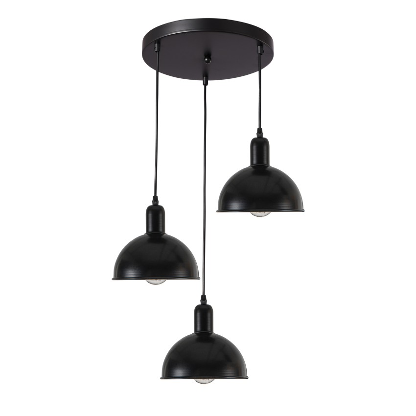 Glint®206-3 ΣΤΡΟΓΓΥΛΗ ΡΟΖΕΤΑ 3/Φ ΜΕ ΚΑΜΠΑΝΕΣ ΜΑΥΡΕΣ ΑΝΙΣΟΠΕΔΕΣ 3ΧΕ27