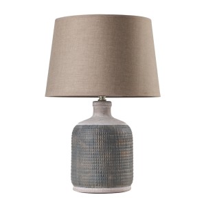 TLC 6357 ΕΠΙΤΡΑΠΕΖΙΑ ΛΑΜΠΑ ΚΕΡΑΜΙΚΗ ΒΑΣΗ ΑΝΑΓΛΥΦΗ  ΑΜΠΑΖΟΥΡ ΓΚΡΙ 1XE27