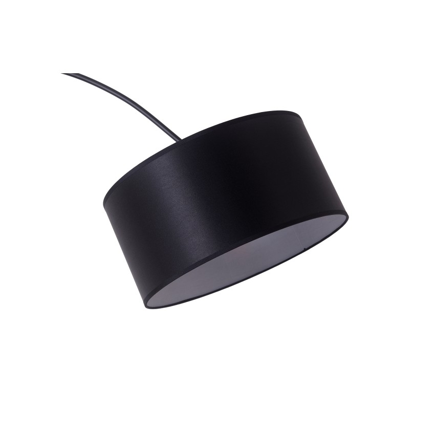 Επιδαπέδιο Φωτιστικό Μαύρο με Καμπύλη Κορμό & Αμπαζούρ E27