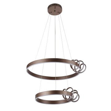 Glint® 650-2 Κρεμαστό Φωτιστικό LED Δύο Καφέ Κύκλοι με Ελατήριο, 62W 3000K