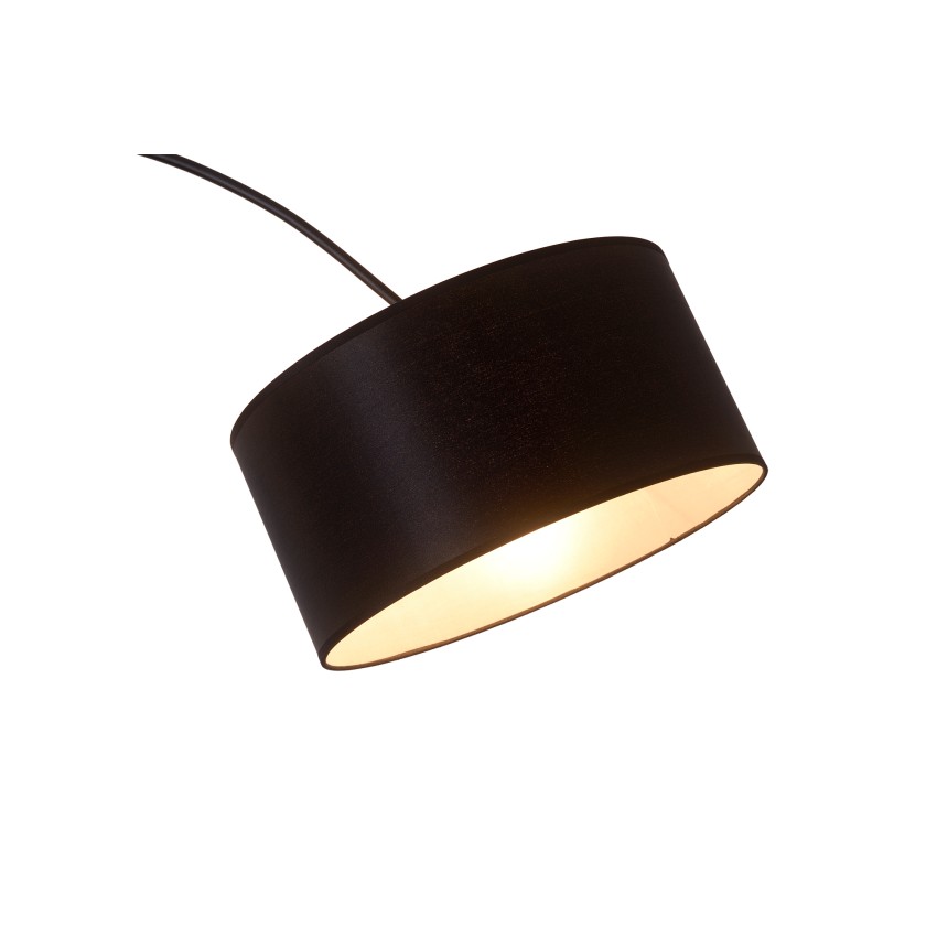 Επιδαπέδιο Φωτιστικό Μαύρο με Καμπύλη Κορμό & Αμπαζούρ E27