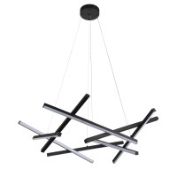 LED Πολύφωτο Μαύρο Τρίλιζα 120W 3000K – Μοντέρνο Κρεμαστό Φωτιστικό
