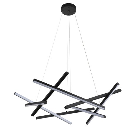LED Πολύφωτο Μαύρο Τρίλιζα 120W 3000K – Μοντέρνο Κρεμαστό Φωτιστικό