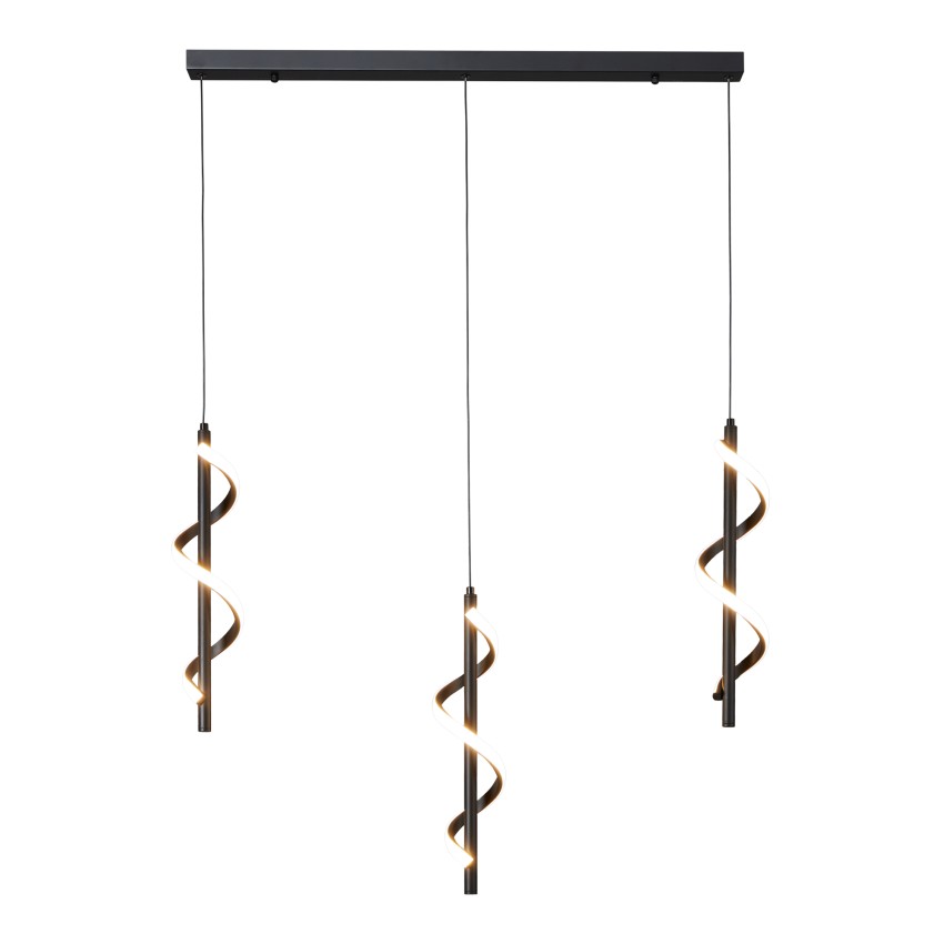 Glint® 561-3 Κρεμαστό Φωτιστικό LED Μαύρο με Κορδέλα 3 Ράβδοι 36W 3000K 2100 LUM