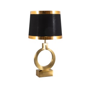 TLC 8813 AB ΕΠΙΤΡΑΠΕΖΙΑ ΛΑΜΠΑ ΟΞΥΝΤΕ ΚΥΚΛΟΣ ΑΜΠΑΖΟΥΡ ΜΑΥΡΟ ΧΡΥΣΟ ΣΙΡΙΤΙ 1XE27