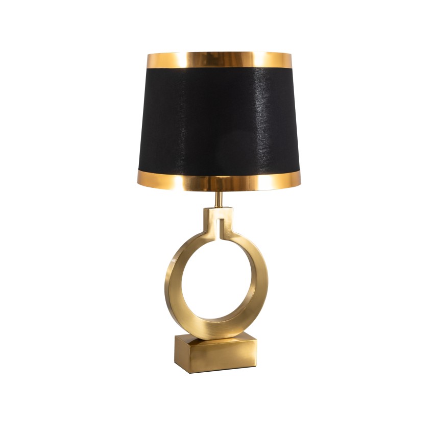 TLC 8813 AB ΕΠΙΤΡΑΠΕΖΙΑ ΛΑΜΠΑ ΟΞΥΝΤΕ ΚΥΚΛΟΣ ΑΜΠΑΖΟΥΡ ΜΑΥΡΟ ΧΡΥΣΟ ΣΙΡΙΤΙ 1XE27